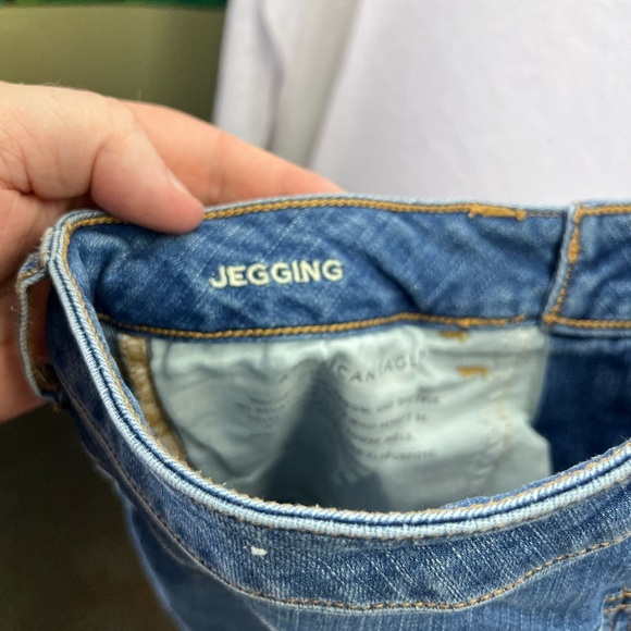 American Eagle Jegging Jeans Womens 6 Long Tall Blue Denim Super Stretch 2204 - Picture 3 of 11